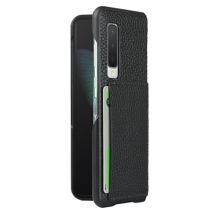 For Samsung Galaxy Fold Lychee Texture Leather Folding Protective Case with Card Slot
