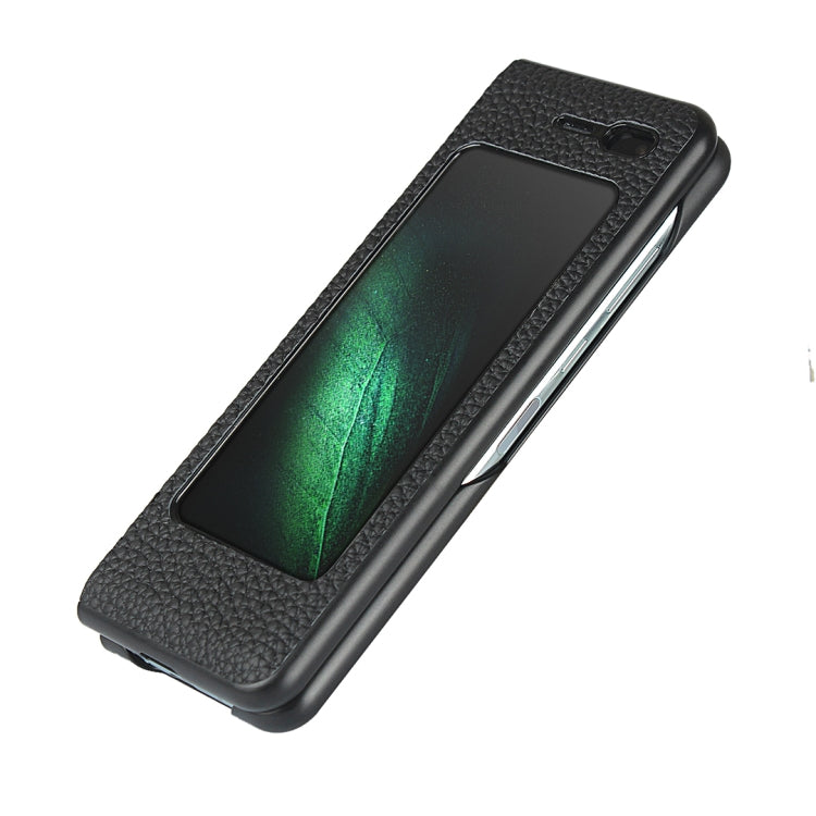 For Samsung Galaxy Fold Lychee Texture Leather Folding Protective Case with Card Slot