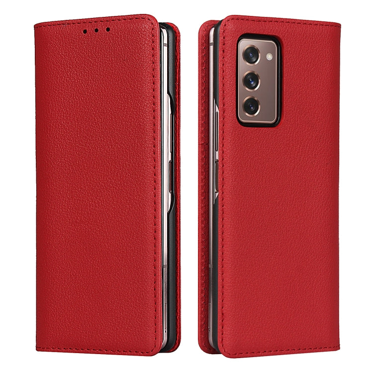 For Samsung Galaxy Z Fold2 5G Small Lychee Texture Horizontal Flip Leather Case with Holder & Card Slot