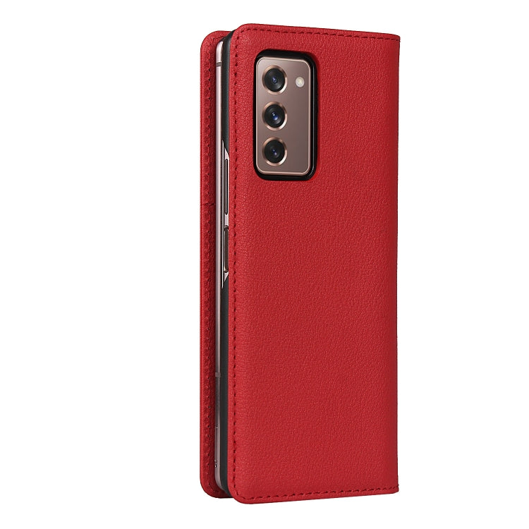 For Samsung Galaxy Z Fold2 5G Small Lychee Texture Horizontal Flip Leather Case with Holder & Card Slot