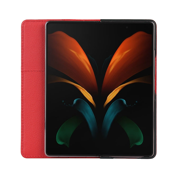 For Samsung Galaxy Z Fold2 5G Small Lychee Texture Horizontal Flip Leather Case with Holder & Card Slot