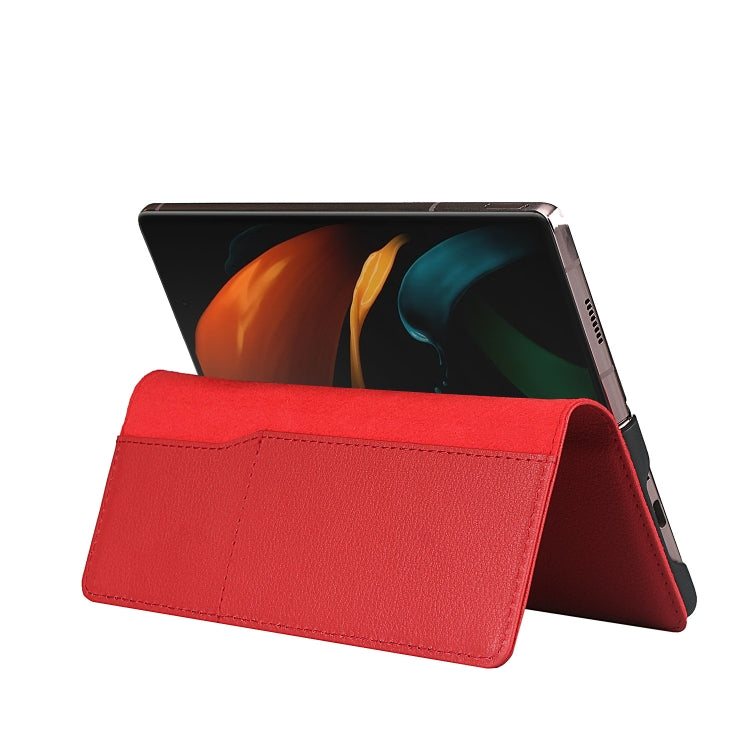 For Samsung Galaxy Z Fold2 5G Small Lychee Texture Horizontal Flip Leather Case with Holder & Card Slot