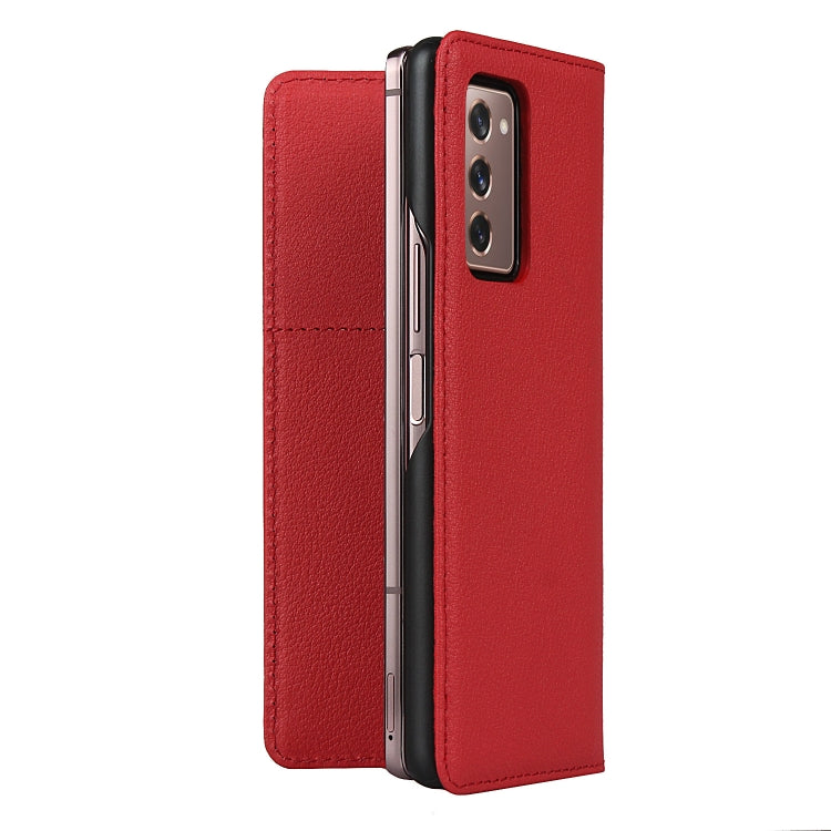 For Samsung Galaxy Z Fold2 5G Small Lychee Texture Horizontal Flip Leather Case with Holder & Card Slot
