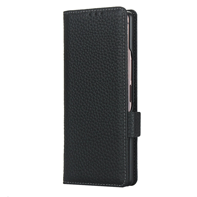 For Samsung Galaxy Z Fold2 5G Lychee Texture Buckle Horizontal Flip Leather Case with Holder & Card Slot & Wallet