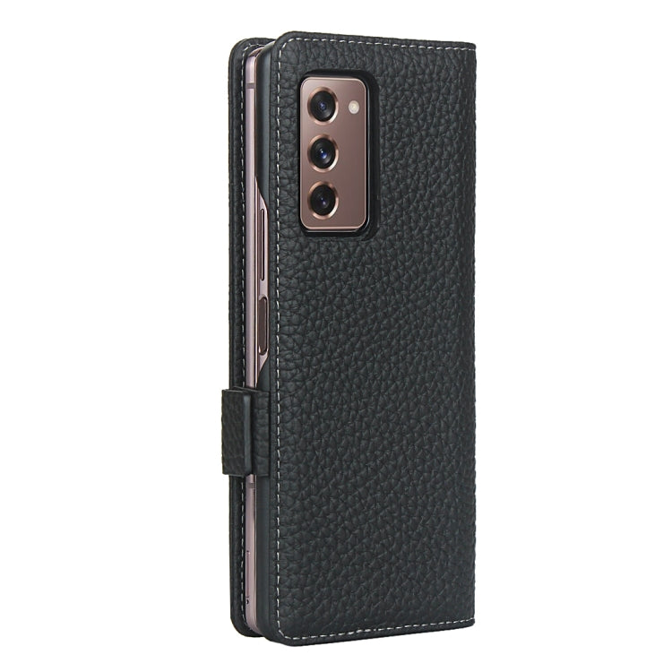 For Samsung Galaxy Z Fold2 5G Lychee Texture Buckle Horizontal Flip Leather Case with Holder & Card Slot & Wallet