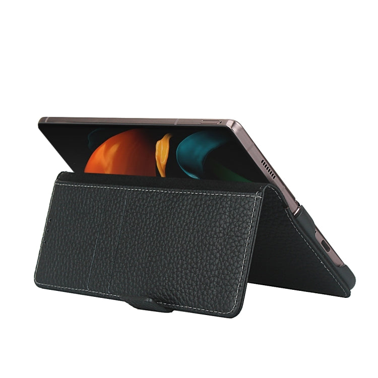 For Samsung Galaxy Z Fold2 5G Lychee Texture Buckle Horizontal Flip Leather Case with Holder & Card Slot & Wallet