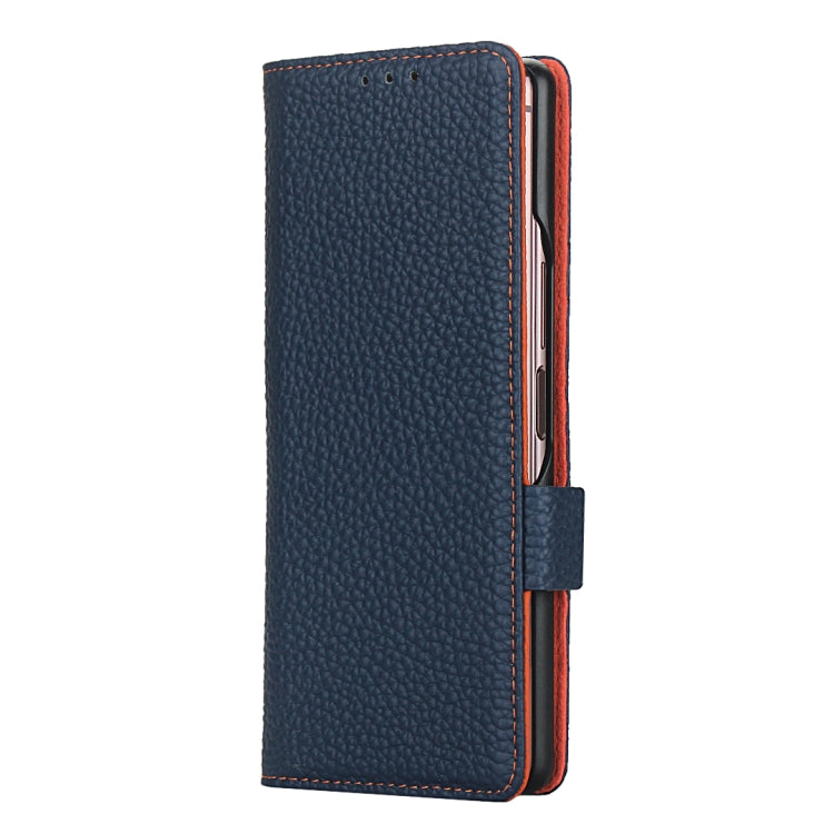 For Samsung Galaxy Z Fold2 5G Lychee Texture Buckle Horizontal Flip Leather Case with Holder & Card Slot & Wallet