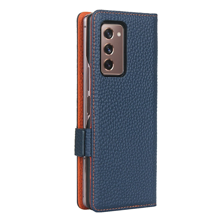 For Samsung Galaxy Z Fold2 5G Lychee Texture Buckle Horizontal Flip Leather Case with Holder & Card Slot & Wallet