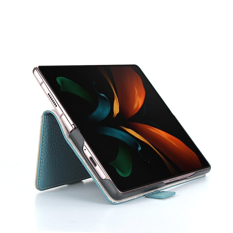 For Samsung Galaxy Z Fold2 5G Lychee Texture Buckle Horizontal Flip Leather Case with Holder & Card Slot & Wallet