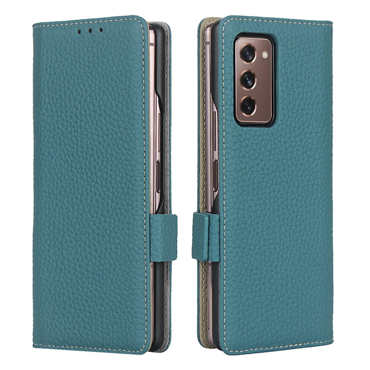 For Samsung Galaxy Z Fold2 5G Lychee Texture Buckle Horizontal Flip Leather Case with Holder & Card Slot & Wallet