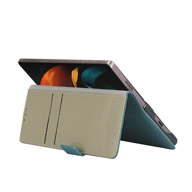 For Samsung Galaxy Z Fold2 5G Lychee Texture Buckle Horizontal Flip Leather Case with Holder & Card Slot & Wallet
