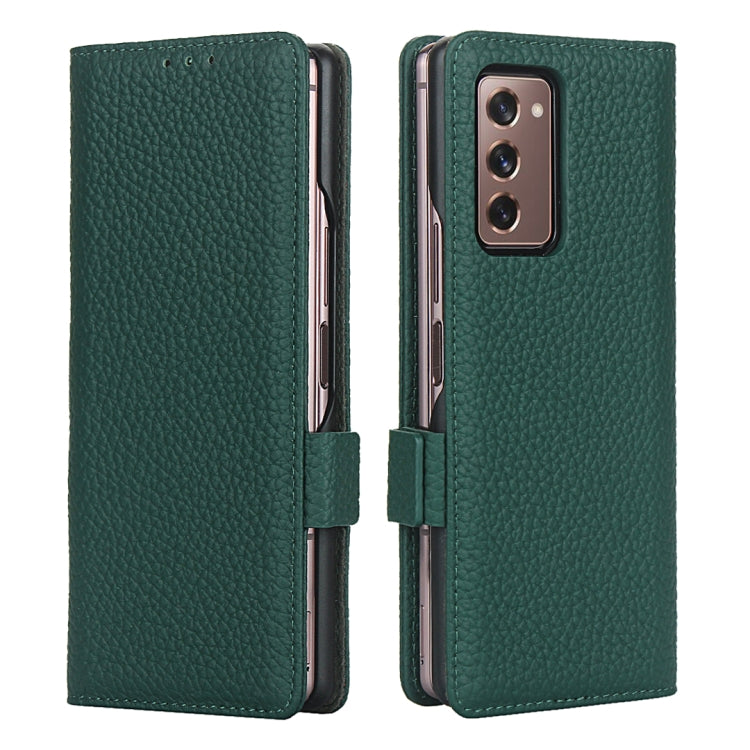 For Samsung Galaxy Z Fold2 5G Lychee Texture Buckle Horizontal Flip Leather Case with Holder & Card Slot & Wallet