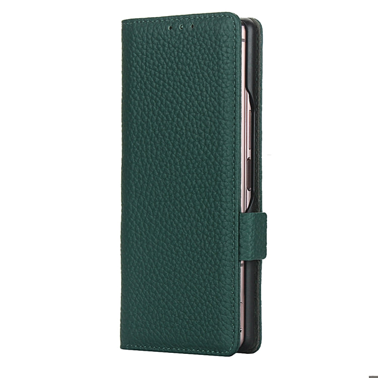For Samsung Galaxy Z Fold2 5G Lychee Texture Buckle Horizontal Flip Leather Case with Holder & Card Slot & Wallet