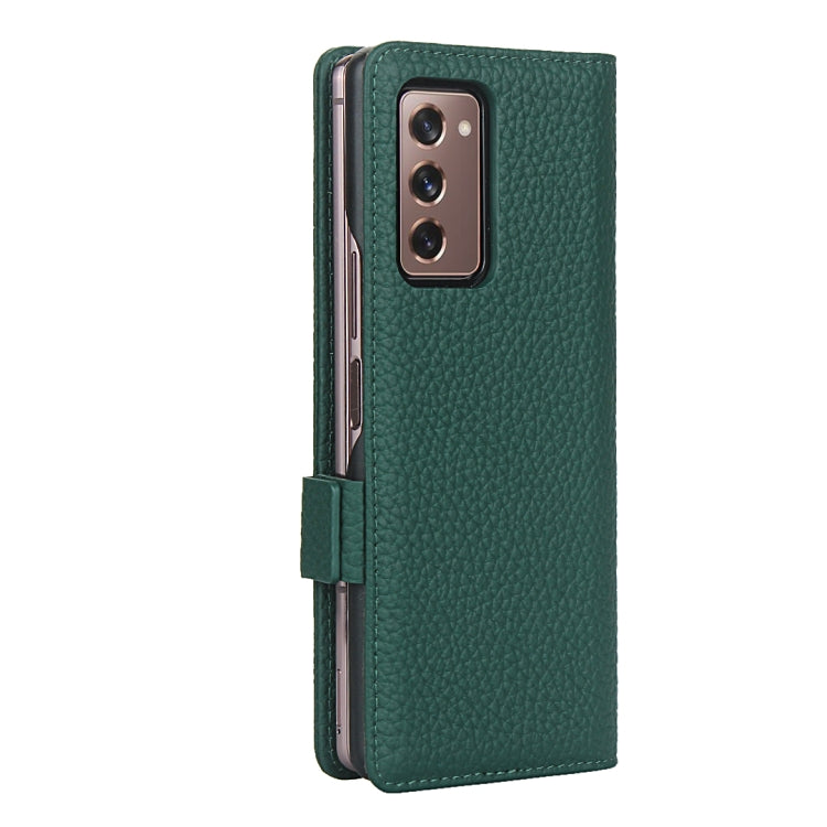 For Samsung Galaxy Z Fold2 5G Lychee Texture Buckle Horizontal Flip Leather Case with Holder & Card Slot & Wallet