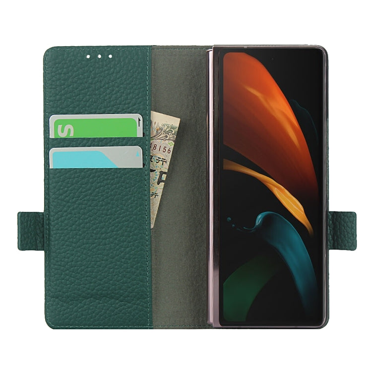 For Samsung Galaxy Z Fold2 5G Lychee Texture Buckle Horizontal Flip Leather Case with Holder & Card Slot & Wallet