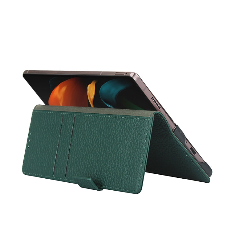 For Samsung Galaxy Z Fold2 5G Lychee Texture Buckle Horizontal Flip Leather Case with Holder & Card Slot & Wallet