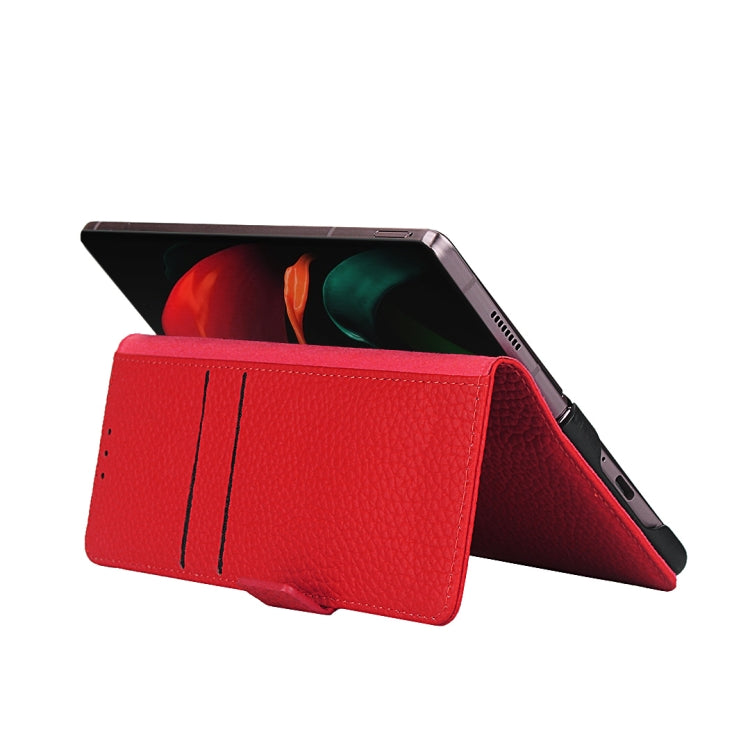 For Samsung Galaxy Z Fold2 5G Lychee Texture Buckle Horizontal Flip Leather Case with Holder & Card Slot & Wallet
