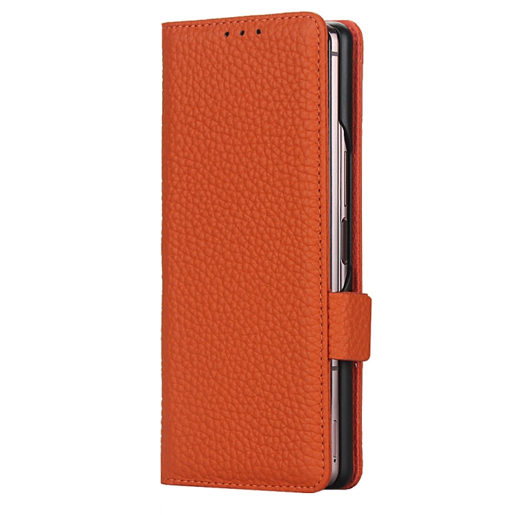 For Samsung Galaxy Z Fold2 5G Lychee Texture Buckle Horizontal Flip Leather Case with Holder & Card Slot & Wallet