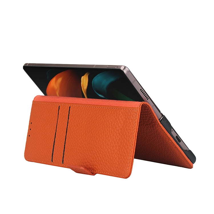 For Samsung Galaxy Z Fold2 5G Lychee Texture Buckle Horizontal Flip Leather Case with Holder & Card Slot & Wallet
