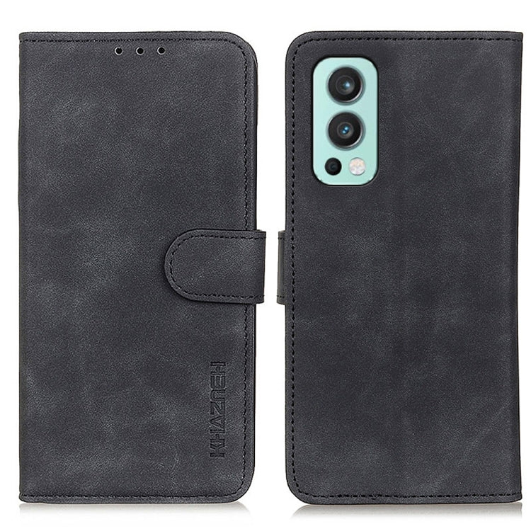 For OnePlus Nord 2 5G KHAZNEH Retro Texture PU + TPU Horizontal Flip Leather Case with Holder & Card Slots & Wallet
