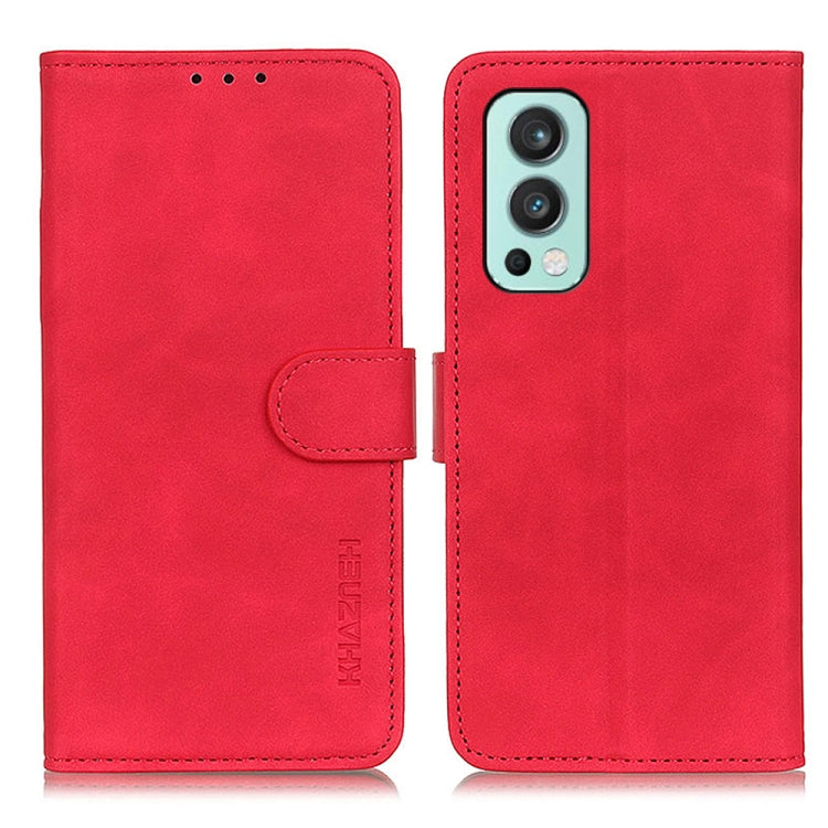 For OnePlus Nord 2 5G KHAZNEH Retro Texture PU + TPU Horizontal Flip Leather Case with Holder & Card Slots & Wallet