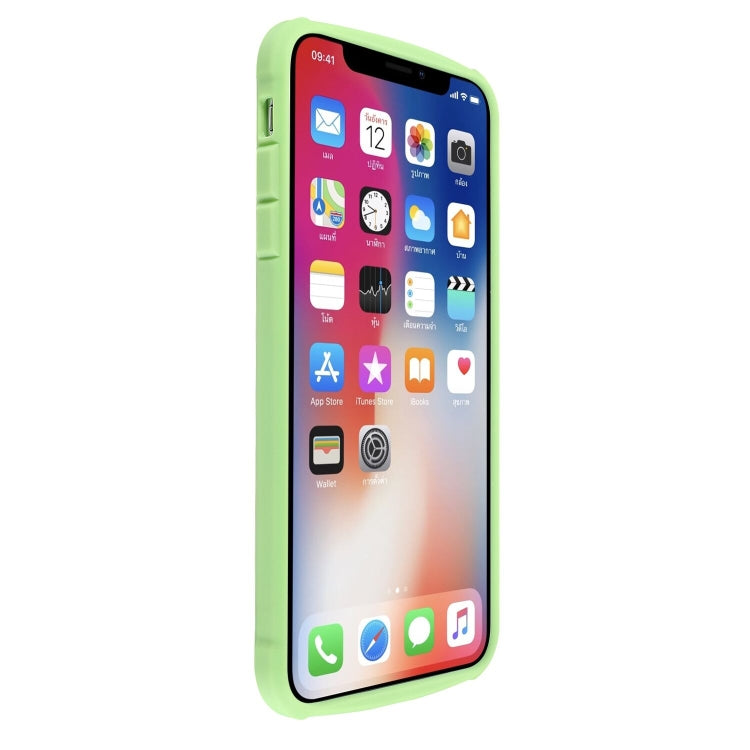 For iPhone X / XS Candy-Colored TPU Transparent Shockproof Case