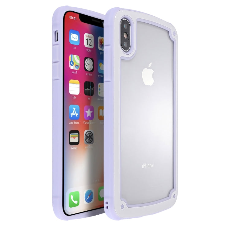 For iPhone X / XS Candy-Colored TPU Transparent Shockproof Case