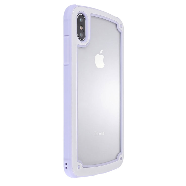 For iPhone X / XS Candy-Colored TPU Transparent Shockproof Case