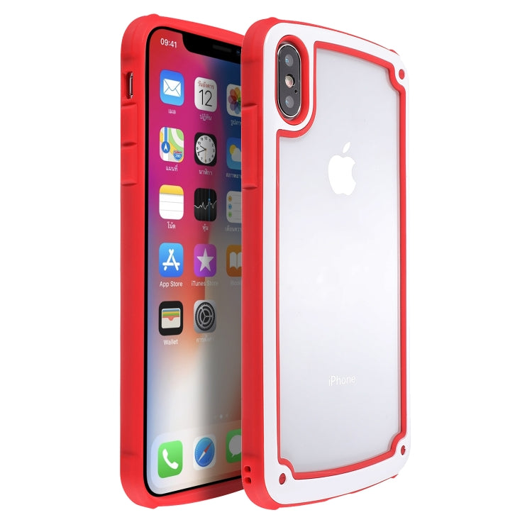 For iPhone X / XS Candy-Colored TPU Transparent Shockproof Case