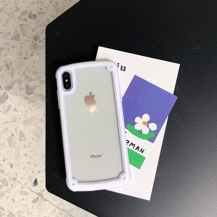 For iPhone XR Candy-Colored TPU Transparent Shockproof Case