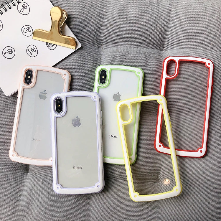 For iPhone XS Max Candy-Colored TPU Transparent Shockproof Case