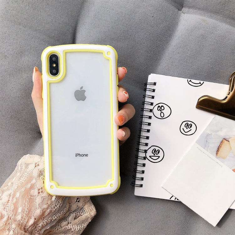 For iPhone XS Max Candy-Colored TPU Transparent Shockproof Case