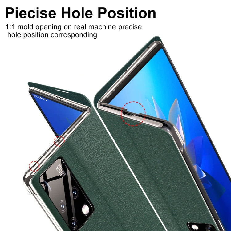 For Huawei Mate X2 Small Lychee Texture Smart View Window Horizontal Flip Leather Case with Holder & Sleep / Wake-up Function