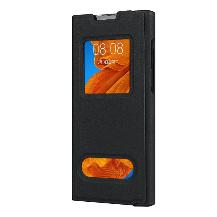 For Huawei Mate Xs Small Lychee Texture Smart View Window Horizontal Flip Leather Case with Holder & Sleep / Wake-up Function