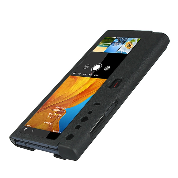 For Huawei Mate Xs Small Lychee Texture Smart View Window Horizontal Flip Leather Case with Holder & Sleep / Wake-up Function