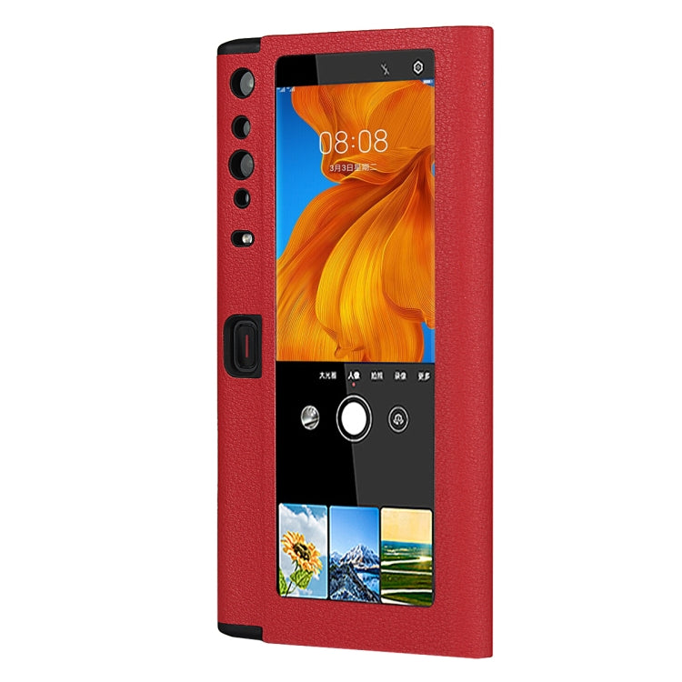 For Huawei Mate Xs Small Lychee Texture Smart View Window Horizontal Flip Leather Case with Holder & Sleep / Wake-up Function