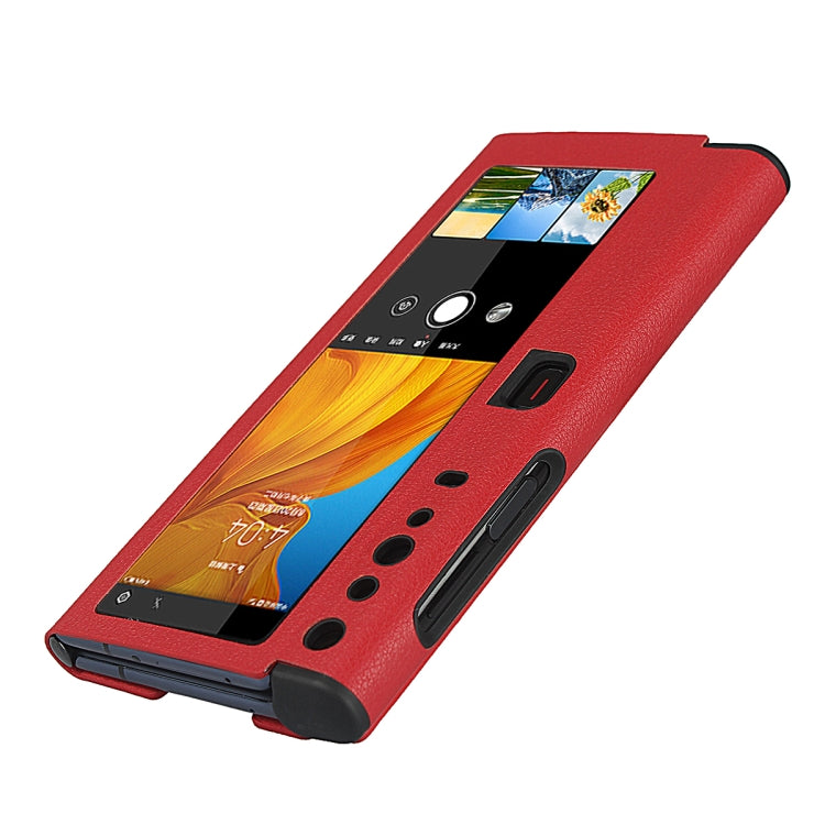 For Huawei Mate Xs Small Lychee Texture Smart View Window Horizontal Flip Leather Case with Holder & Sleep / Wake-up Function