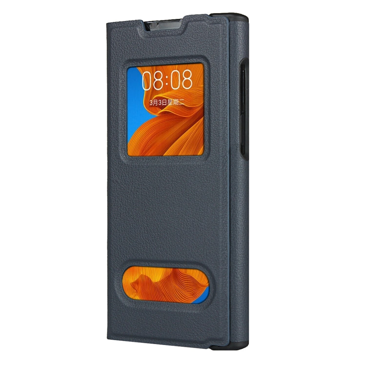 For Huawei Mate Xs Small Lychee Texture Smart View Window Horizontal Flip Leather Case with Holder & Sleep / Wake-up Function