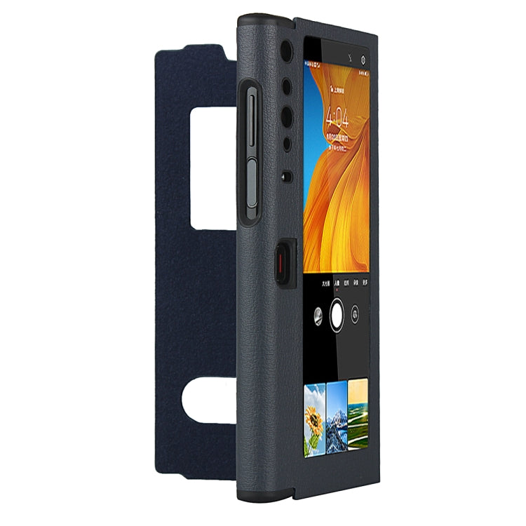 For Huawei Mate Xs Small Lychee Texture Smart View Window Horizontal Flip Leather Case with Holder & Sleep / Wake-up Function