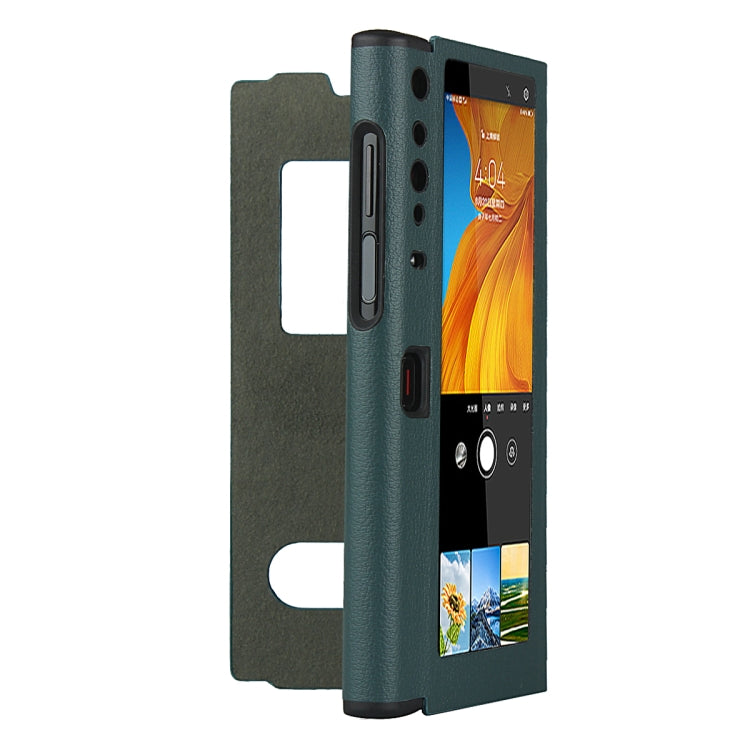 For Huawei Mate Xs Small Lychee Texture Smart View Window Horizontal Flip Leather Case with Holder & Sleep / Wake-up Function