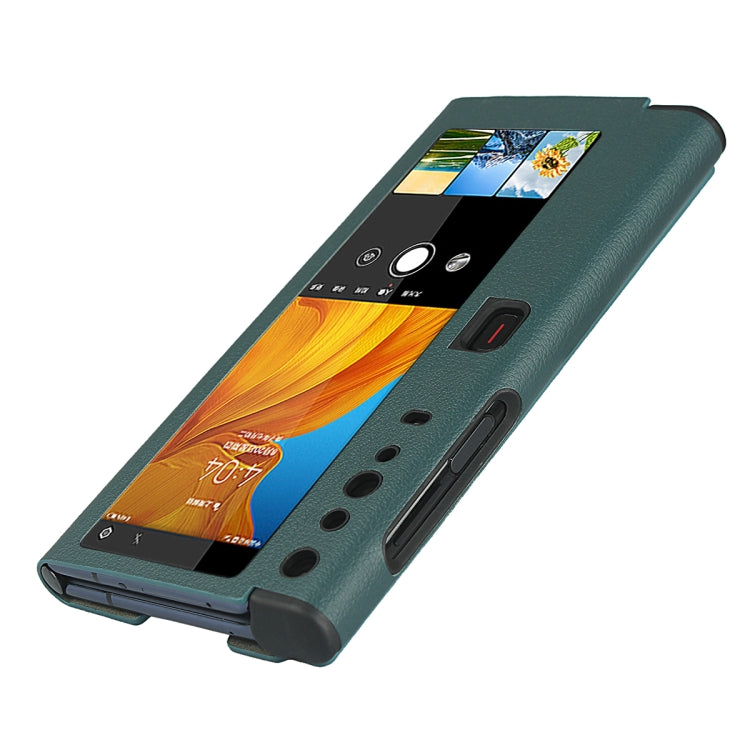 For Huawei Mate Xs Small Lychee Texture Smart View Window Horizontal Flip Leather Case with Holder & Sleep / Wake-up Function