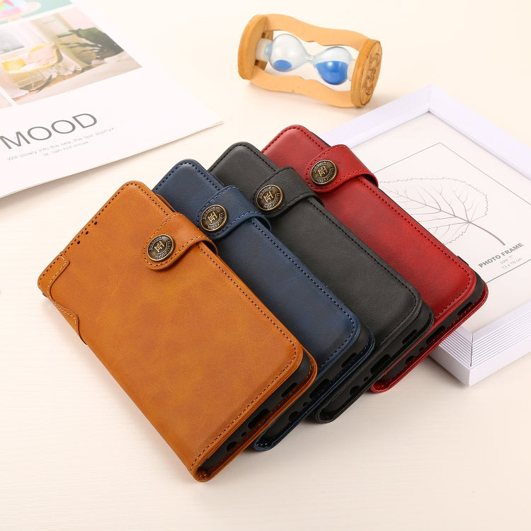 For OnePlus Nord 2 5G KHAZNEH Dual-Splicing Cowhide Texture Horizontal Flip Leather Case with Holder & Card Slots & Wallet & Photo Frame & Lanyard