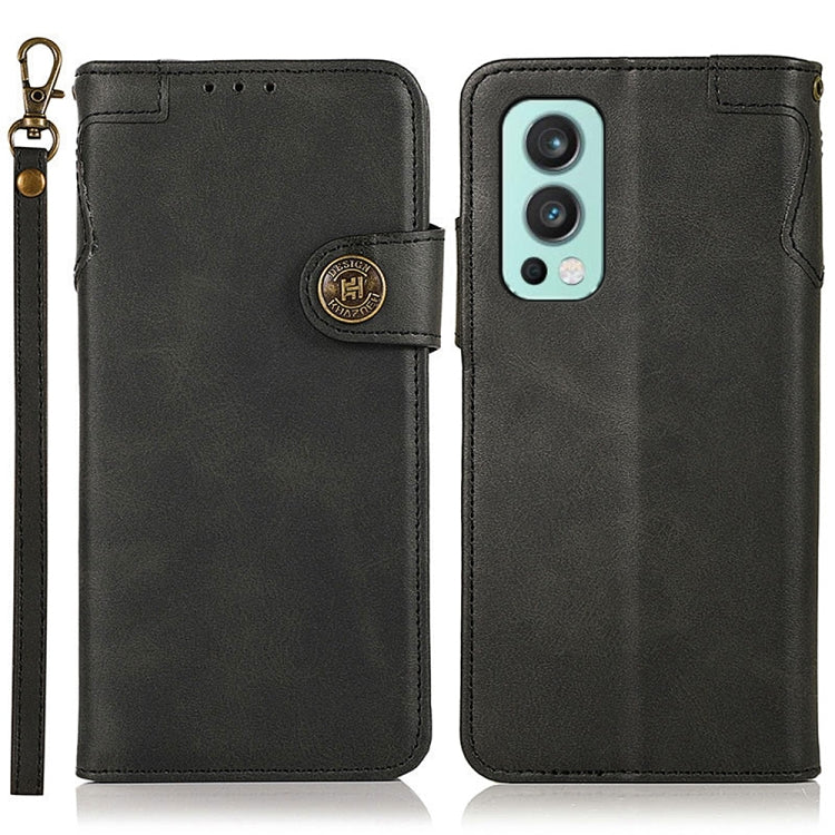 For OnePlus Nord 2 5G KHAZNEH Dual-Splicing Cowhide Texture Horizontal Flip Leather Case with Holder & Card Slots & Wallet & Photo Frame & Lanyard