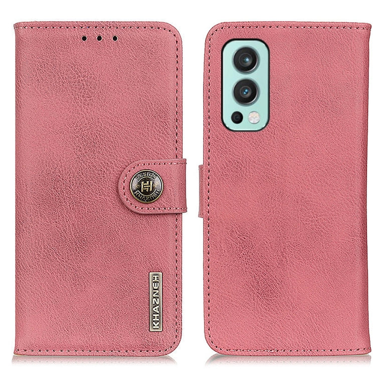 For OnePlus Nord 2 5G KHAZNEH Cowhide Texture Horizontal Flip Leather Case with Holder & Card Slots & Wallet