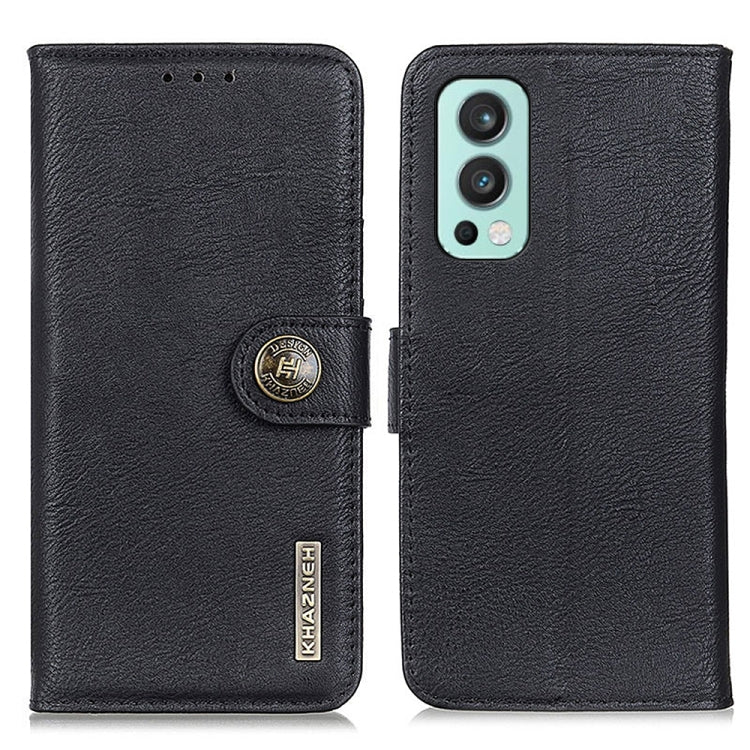 For OnePlus Nord 2 5G KHAZNEH Cowhide Texture Horizontal Flip Leather Case with Holder & Card Slots & Wallet