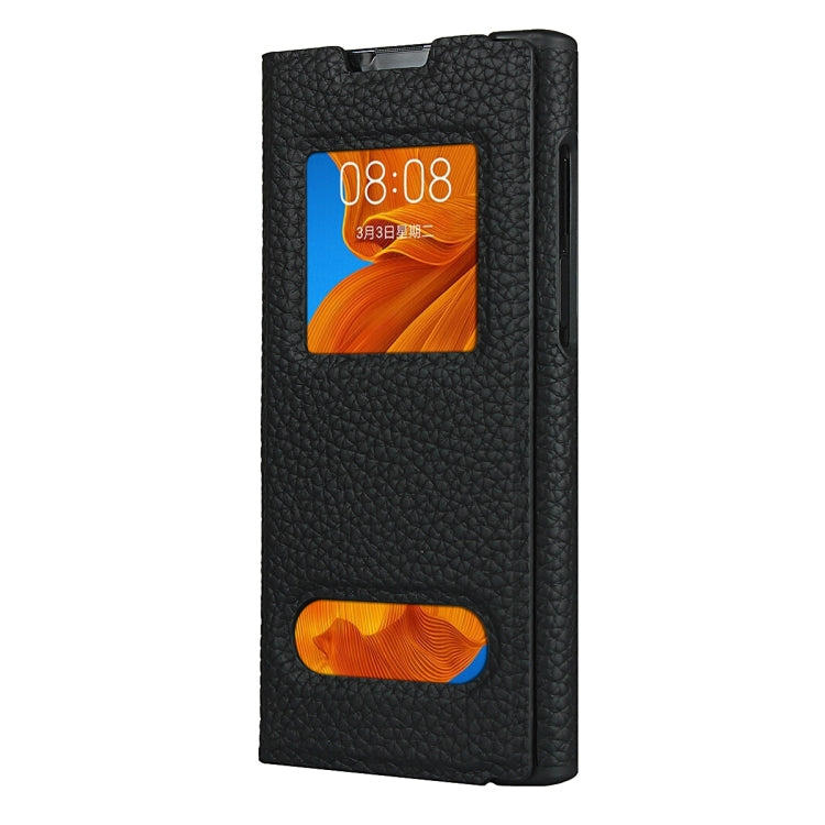 For Huawei Mate Xs Lychee Texture Smart View Window Horizontal Flip Leather Case with Holder & Sleep / Wake-up Function
