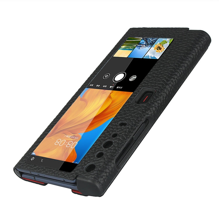 For Huawei Mate Xs Lychee Texture Smart View Window Horizontal Flip Leather Case with Holder & Sleep / Wake-up Function
