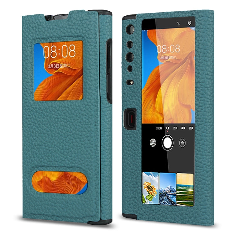 For Huawei Mate Xs Lychee Texture Smart View Window Horizontal Flip Leather Case with Holder & Sleep / Wake-up Function