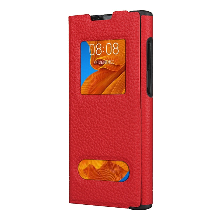 For Huawei Mate Xs Lychee Texture Smart View Window Horizontal Flip Leather Case with Holder & Sleep / Wake-up Function