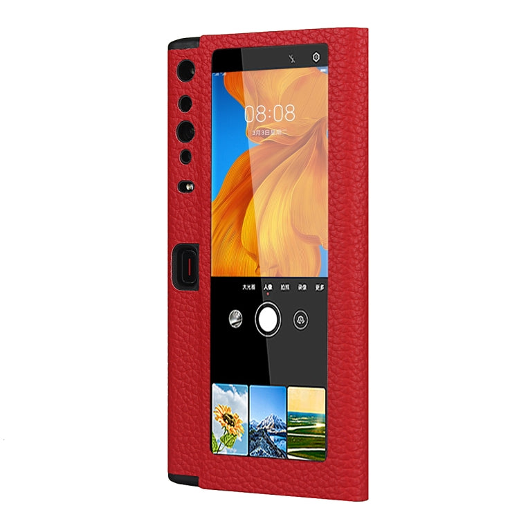 For Huawei Mate Xs Lychee Texture Smart View Window Horizontal Flip Leather Case with Holder & Sleep / Wake-up Function
